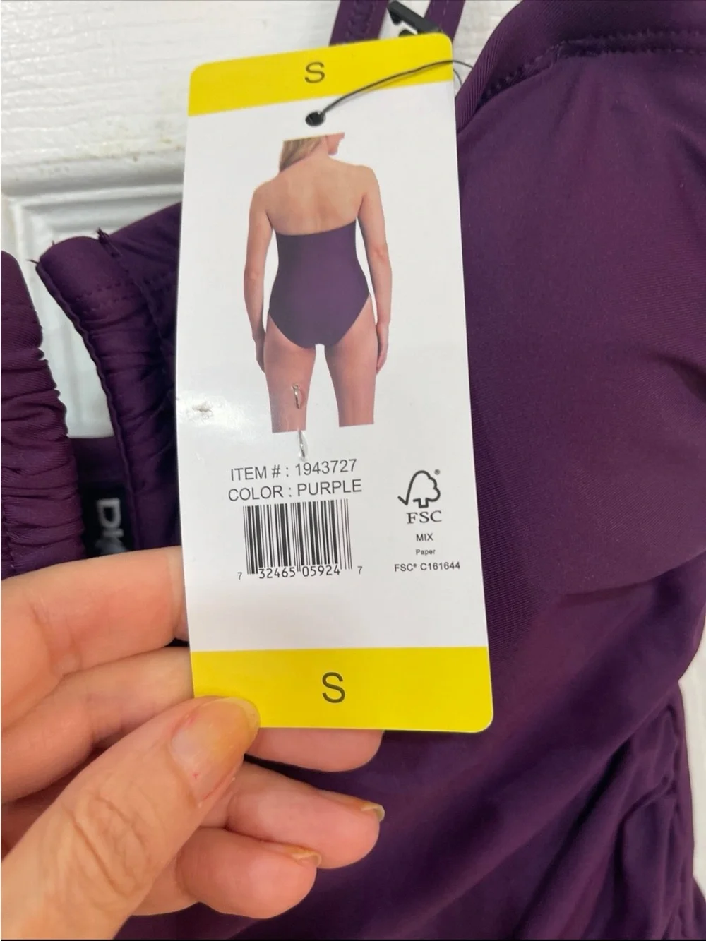 NWT DKNY women’s one piece swimsuit plum size small - Picture 8 of 16